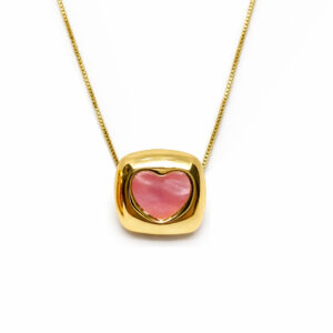 Colar Coração Rosa (GA 4125)