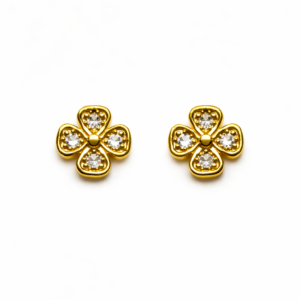 Brinco Mini Trevo com Pedrinhas (BR 224)