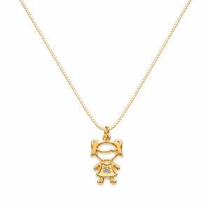 Colar Menina com Pedra no Vestido (GA 3388)