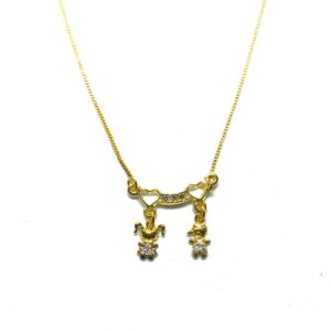 Colar Canga 2 Crianças Coração Vazado (GA 4131)