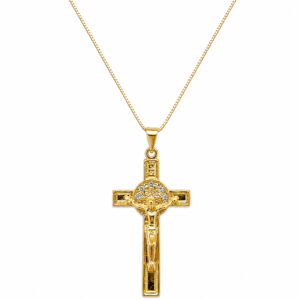 Colar Crucifixo com Pedras (GA 3107)