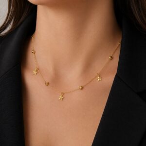 Colar Estrela e Bolinha (GA 2668)