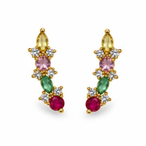 Brinco Ear Cuff Pedras 6 Zircônias (BR 2936)
