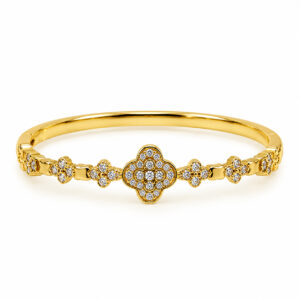 Bracelete Cravejado com Flores (PLD 3050/13)
