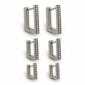 Trio de Brincos Quadrados com Zircônias (BR 2213)