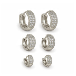 Trio Argolinhas Zirconia 3 Fileiras(BR 2218)