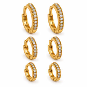 Trio Argolinha com Pedras Alinhadas Zircônia (BR 2946)